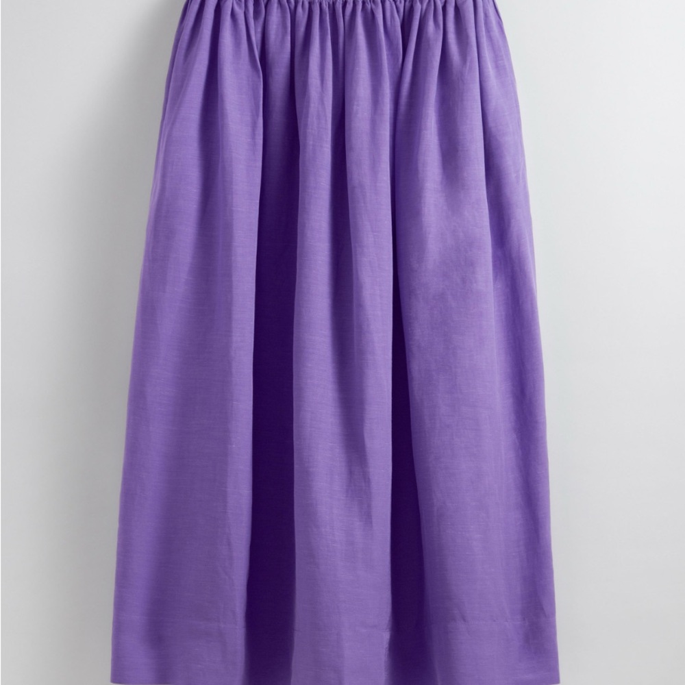 & Other Stories Smock Waist Purple Midi Skirt